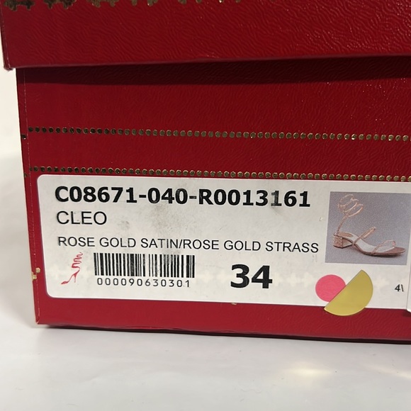 NIB - RENÉ CAOVILLA Cleo Snake Ankle-Wrap Rose Gold/Satin Sandal - Size 4US (34) - Picture 8 of 8